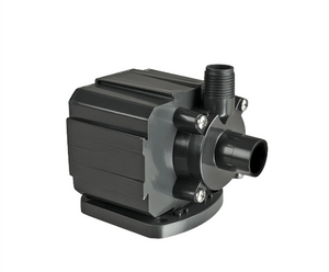 Mag-Drive Supreme 700 gph Water Pump. This product is black in colour, cube like in shape with a hose and filter port.
