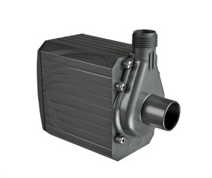 Mag-Drive Supreme 1800 gph Water Pump. This product is black in colour, rectangular in shape with two holes, one on top and the other in centre front.