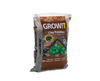This product comes in a partially clear package with a large brown label, with Grow!t / clay pebbles written along the top portion of the bag. There is an underlying image of an overhead view of a rustic wood floor with a black pot filled with the clay pebbles and what looks like basil growing from the pot. The pebble product are shown through the bag, rust brown, clay in colour.