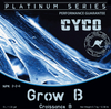 Close up of the front of the label. Cyco Platinum Series Grow B. Performance Guarantee. 100% Australian made. NPK 2-2-6, 5L / 1.32 gal Net weight 5.7 kg / 12.56 lb