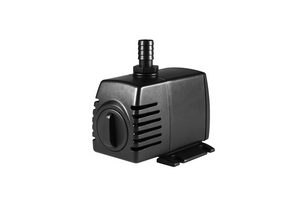 Alfred Water Pump 160 GPH. Black water pump shown on a white background in a side view. Product dimensions and weights: Unit Dimensions: 4.18" L x 3.35" W x 3.15" H and unit Weight: 1.27 lbs.