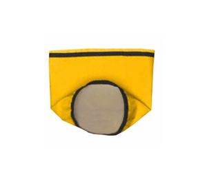 XXXTractor 25 Micron Replacement Bag. One single yellow bag, shot flat with a white circular bottom. 