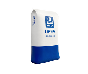 Urea 46-0-0 is an effective fertilizer, providing the highest amount of nitrogen of any fertilizer at 46%. This product comes in a white and blue rectangular bag with “urea” written in blue bold lettering across the centre of the bag.