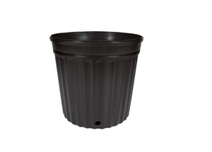 These competitively priced standard black pots are the best of their class. These resin pots come with ample drainage and are more resistant to cracking in frigid weather than other brands. Made with 100% recycled, indestructible polyethylene material inside.  Outside Diameter: 11 7/8" (30.16 cm) Height: 11" (27.94 cm) Max Dry Volume: 900 cu.in. Max Liquid Volume: 3.9 gal / 14.76 L