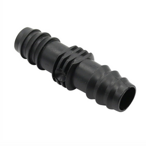 1/2” ridged cylindrical black straight connector