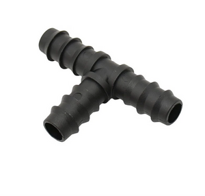 1/2” black plastic ridged T shaped Tee Connector