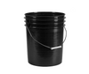 20 Litre / 5 Gallon Black Pail with 4 ridges on top with handle 