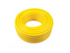 3/4” vinyl yellow hose, priced per foot. Item is pictured here in a neat coil on a white background.