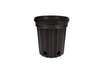 6" Nursery Pot. Black resin pot with drainage holes. Made from 100% recycled, indestructible polyethylene material. Inside Diameter: 6 1/2" (16.51 cm), Height: 7" (17.78 cm).