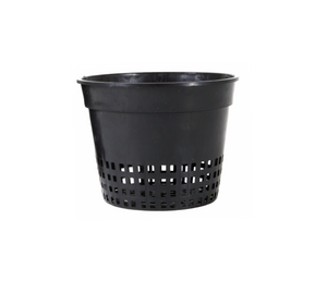 6" Mesh Pot. Black plastic with cutouts along the bottom. This item is in the centre of the frame on a white background.
