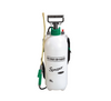 Greestar Pump Sprayer (2 Gallon) is an all-purpose sprayer ideal for herbicides, pesticides, liquid fertilizers and many home applications. Funnel top opening makes for easy filling. The sprayer bottle appears white in colour, with grey pump handle, gold nozzle, and black carrying strap. The base is made of translucent polyethylene for durability and easy viewing of liquid. 