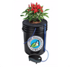Alfred DWC (Deep Water Culture) 1-Plant System. Shown with bucket, air hose, pump, grow media and an example of peppers growing. 