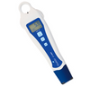 Bluelab pH Pen. This product is shown on a slight angle, white body, blue interior and pen cap with digital window.  The Bluelab pH Pen measures the temperature of the solutions, as root health is vital to the success of a crop. Temperature affects the growth rate and structure of a plant so a solution temperature of 18 - 22˚C or 65 - 72˚F is recommended.