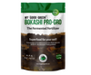 Bokashi Pro Gro is an organic, high-quality soil amendment that was developed to help replenish your soil. This product comes in a resealable pouch. The package is green on top, followed by white, with an illustration of layers of soil midway to the bottom of the package.