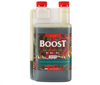 Canna Boost Accelerator is a bloom enhancer for increased productivity and flavours. This product comes in a rectangular bottle with two red lids. The label has red, yellow, and green DNA structures on it.