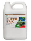 Hydrotech Super Brix is blackstrap molasses unsulphured. This product comes in a white jug with a top handle, white lid, label that has an image of peppers, a field and grapes. 