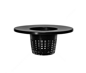 6" Mesh Bucket Basket. Black mesh pot with a comfortably-sized lip along the top of the container making it easy to grab, lift, and transport. 6" bucket insert of 12L or 20L pail. This item is in the centre of the frame on a white background.