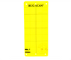 Bug-Scan Yellow Sticky Insect Trap Thrips / Leafminer (20 pack). Plates are made of durable, recyclable plastic with glue on both sides, rectangular in a shape with 3 holes on the top and bottom. The scan has 4 grids x 7 squares.