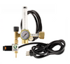Titan Controls CO2 Regulator is compatible with Titan Controls CO2 Controllers or other 120 Volt controllers and timers. Precision accuracy flow meter - 0.5 to 15 SCF/hour. This is an image of the product out of package black 6' - 120 volt grounded power cord, 12' of CO2 gas dispensing line and Brass construction for long-lasting dependability and durability. 