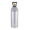 Carbon Dioxide CO2 New 20 lb tank. This product is a silver CO2  with black handle and brass head.