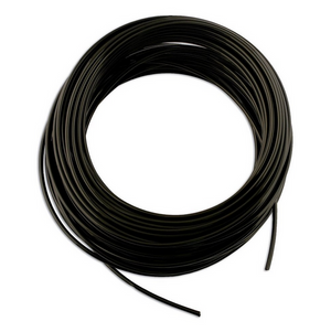 1/4"  black Vinyl Hose. Shot over head and neatly coiled up. 