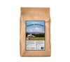Gaia Green Glacial Rock Dust (10kg) is mined from a glacial moraine in Canada, and is the result of thousands of years of piedmont glacial action. This product comes in a brown paper bag, large label with an image of mountains, trees, a farmhouse and greenery.