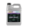 Grotek Gro-Silic is a concentrated liquid silicon supplement suitable for soilless and hydroponic systems. This product comes in a silver jug with a top handle, black lid, black label with green and gray cells in the centre.