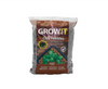 This product comes in a partially clear package with a large brown label, with Grow!t / clay pebbles written along the top portion of the bag. There is an underlying image of an overhead view of a rustic wood floor with a black pot filled with the clay pebbles and what looks like basil growing from the pot. The pebble product are shown through the bag, rust brown, clay in colour.