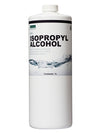 Isopropyl Alcohol 99%, kills bacteria on contact. This product comes in a white cylindrical bottle with an image of a clear liquid splash on the front. 