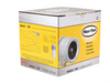 Max-Fan 12″ 1708 CFM box shot. Box is yellow in colour with a gray border. 