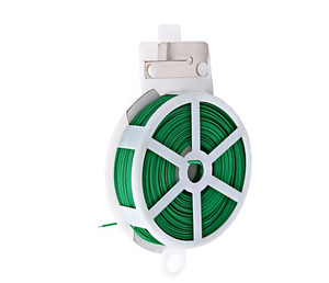 Luster Leaf Plant Twist Tie, 64 ft is a plastic coated wire that can be used for home and garden. Use these twist ties for vegetables, shrubs, plants and flowers to keep them together and organized. This product comes in a white case with a silver clip at top the twist tie is green in colour. 