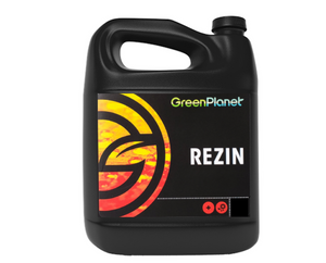 GreenPlanet Rezin is a flowering additive formulated to enhance the natural processes within flowering plants that produce flavour and aroma. This results in high-quality flowers come time for harvest. This product comes in a black jug with a top handle, the label is black, orange and red. 
