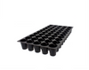 Round Hole Tray 50 cell insert tray with round holes can be used with regular soil, or soilless mixes to plant seeds or cuttings. Fits into a standard 1020 tray. The tray is black with cylindrical inserts. 