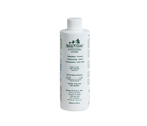 Spray-N-Grow is a micronutrient complex that acts as a bio-catalyst. Spray-N-Grow is a potent foliar spray that delivers micronutrients to your plant through its leaves. This product comes in a white cylindrical bottle. 