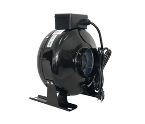 Stealth Ventilation In-line Fan 120V 4" 189CFM is well suited for micro-gardeners or those starting off with a 1-2 plant set up. The fan is 5.77” L x 6.69” W x 12.17” H, black in colour with rectangular feet.