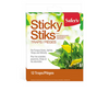 Safer's Sticky Sticks attract a variety of flying insects, including whiteflies, fungus gnats, thrips, and fruit flies, reducing not just those that feast on your plants, but also other flying nuisances. The special formula attracts insects like a magnet, killing them and reducing your infestation without harmful pesticides. In the package shot, the box has an image of sticky sticks (yellow) amongst leaves. 