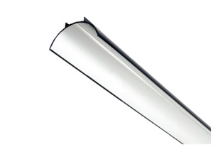 Sunblster 4ft Nanotech T5 Reflector is super lightweight and made of high grade heat proof PVC. The reflector simply slides into the T5 base housing and installs between the lamp and base, maximizing performance. This is a close up image of the reflector white interior and black exterior. 