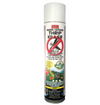 Doktor Doom Indoor/ Outdoor Thrip Killer. Kills leafminers, exposed thrips, whiteflies, aphids, and other insects. Safe for use on vegetable gardens, fruit trees, ornamental plants and flowers. Contains permethrin. This product comes in a white can with photographs of crops with Thrips and an image of no Thrips. 