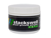 Veg+Bloom Stackswell is a Cation Exchange enhancer and Root and shoot growth stimulator. This product comes in a white pot with a white lid and a black label.