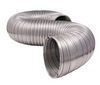 6" x 25' Aluminum Foil Vent Hose. Silver in colour, shown in an “s” shape, overhead view showing vent coils and a bit of the interior of the hose. The hose is in the centre frame on a white background. Flexible ducting facilitates routing exhaust lines. Minimizes echoes associated with rigid ducting. Comes in 25' lengths. 