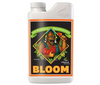 Advanced Nutrients pH Perfect Bloom (1-0-4), Bloom is part of a 3-part premium base nutrient trio precisely formulated to give your high-value crops. This product comes in a white rectangular bottle with a black label surrounded by a thin white and orange border. In the centre of the label there's a farmer gorilla holding a spade and a large red tomato. 